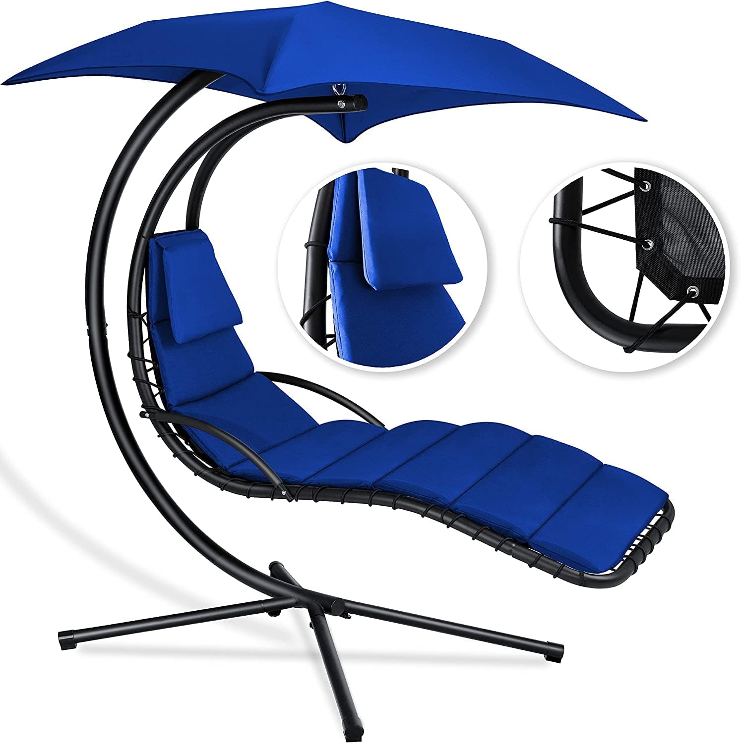 Bain de Soleil Transat Suspendu avec Pare-Soleil et Matelas