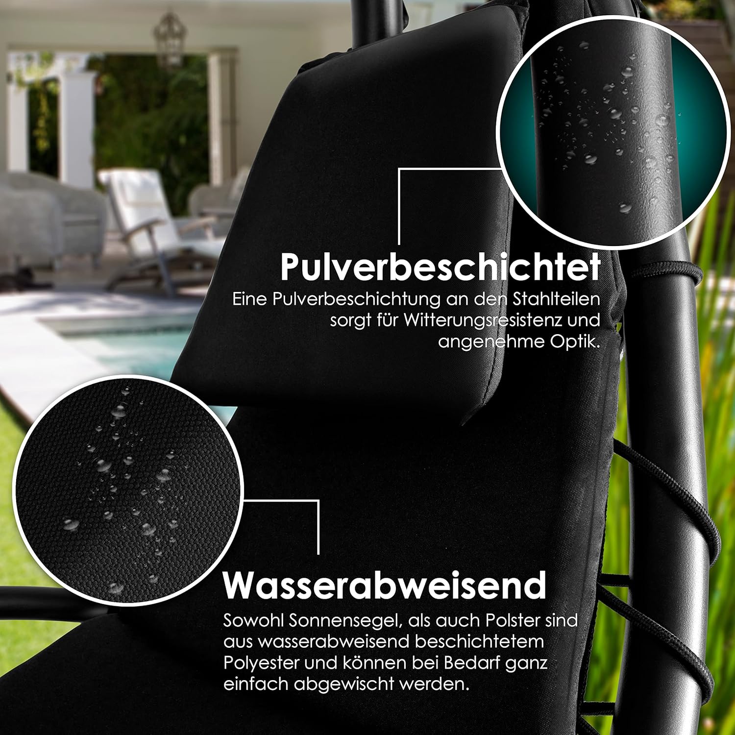 Bain de Soleil Transat Suspendu avec Pare-Soleil et Matelas